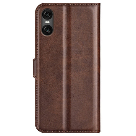 EIDERWOOD Sony Xperia 10 VI Kunstlæder Mobil Cover m. Ståfunktion & Kortholder - Mørkebrun