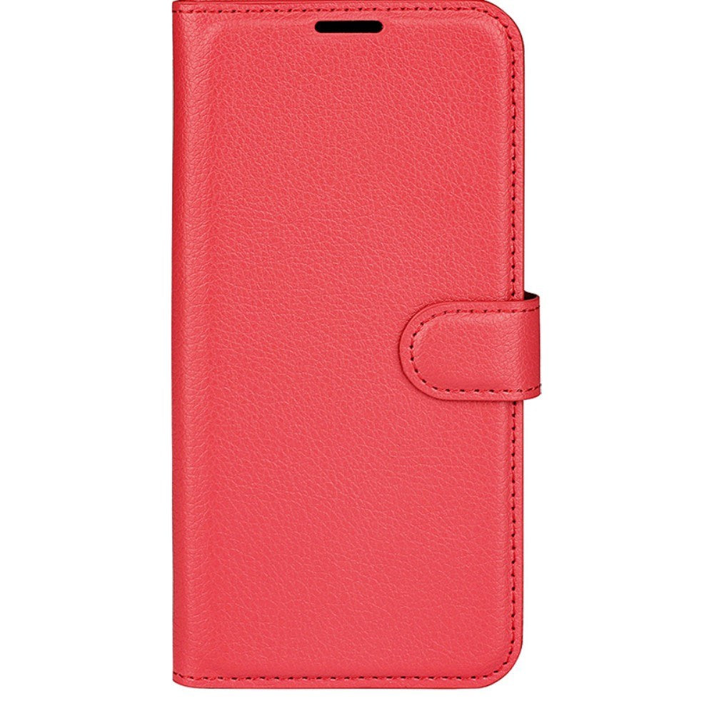 EIDERWOOD iPhone 16 Litchi Læder Mobil Cover m. Pung - Rød