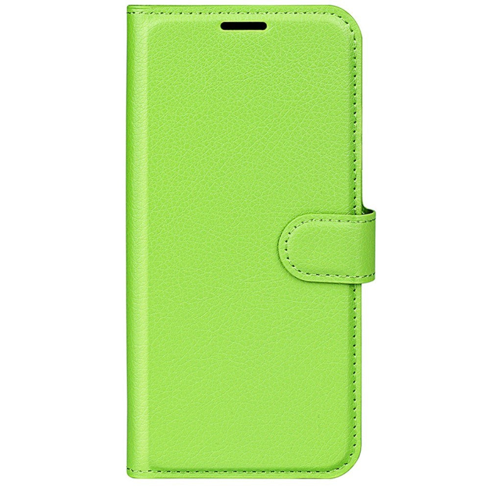 EIDERWOOD iPhone 16 Litchi Læder Mobil Cover m. Pung - Grøn
