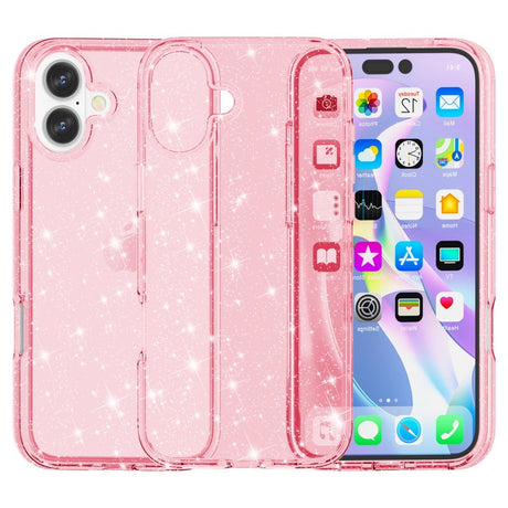 EIDERWOOD iPhone 16 Plus Hybrid Plastik Mobil Cover - Lyserød Glitter