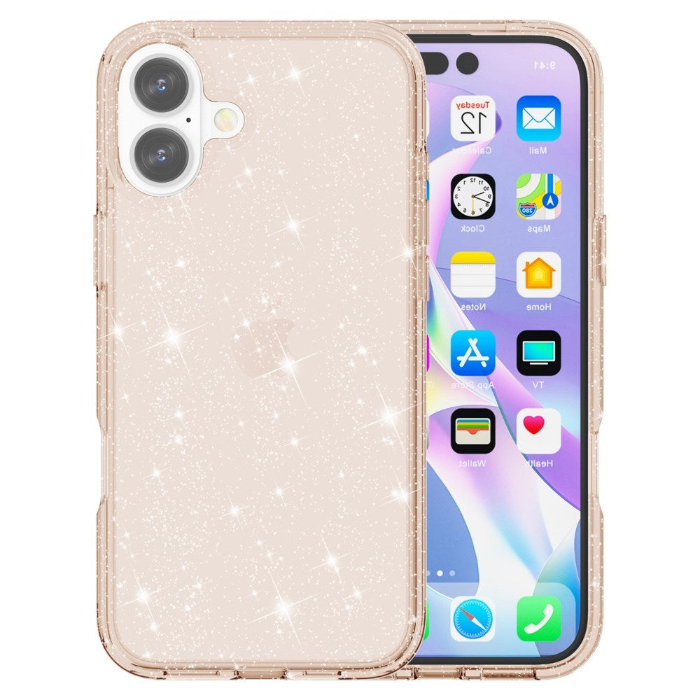 EIDERWOOD iPhone 16 Plus Hybrid Plastik Mobil Cover - Guld Glitter
