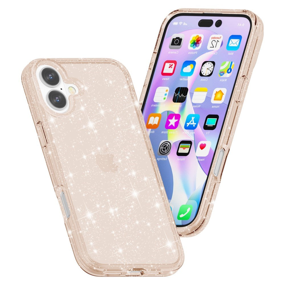 EIDERWOOD iPhone 16 Plus Hybrid Plastik Mobil Cover - Guld Glitter