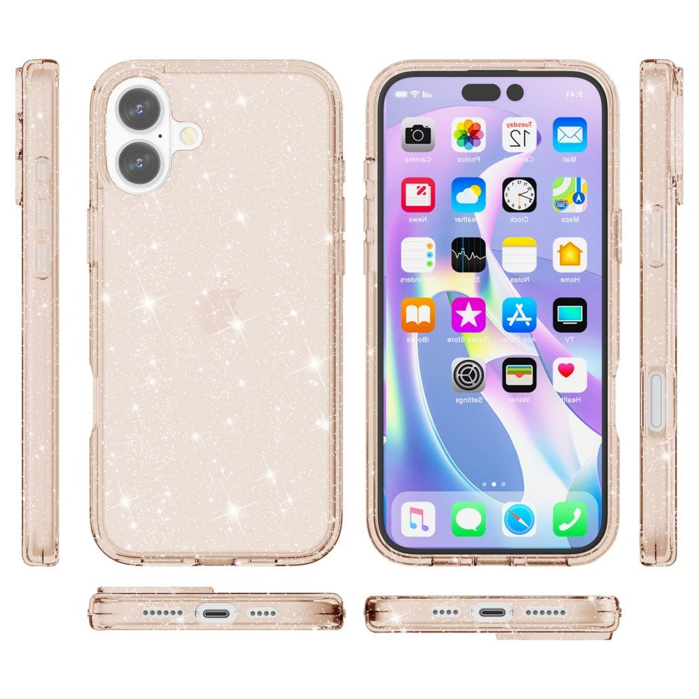 EIDERWOOD iPhone 16 Plus Hybrid Plastik Mobil Cover - Guld Glitter