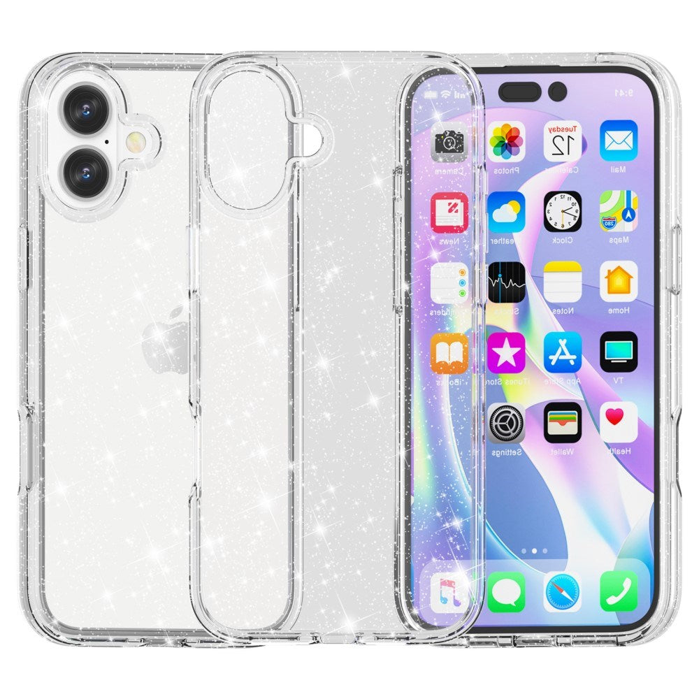 EIDERWOOD iPhone 16 Plus Hybrid Plastik Mobil Cover - Hvid Glitter