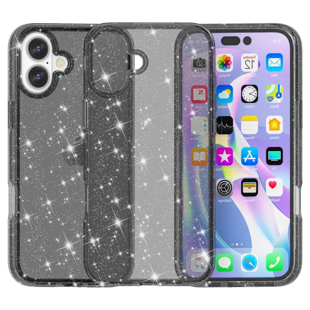 EIDERWOOD iPhone 16 Plus Hybrid Plastik Mobil Cover - Sort Glitter