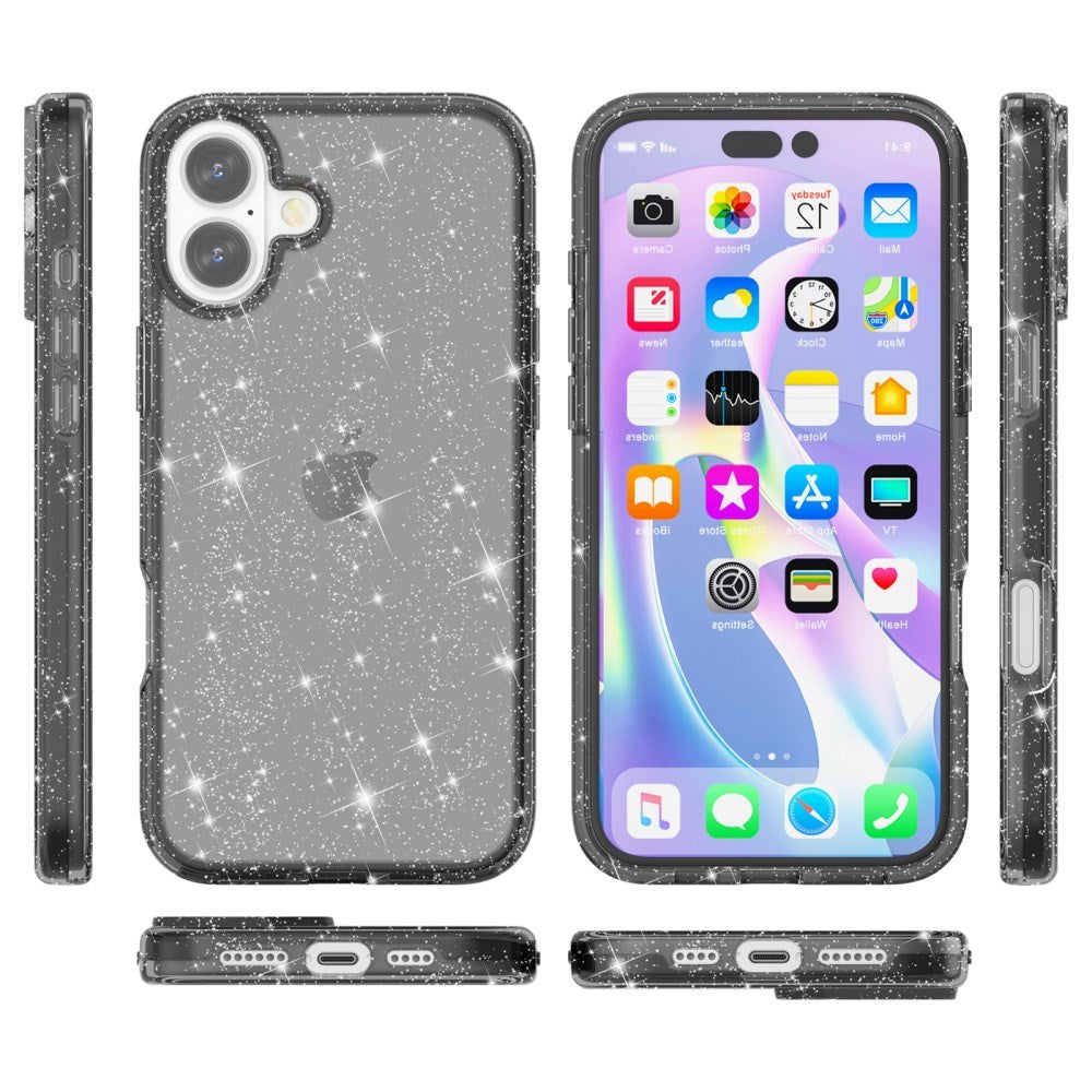 EIDERWOOD iPhone 16 Plus Hybrid Plastik Mobil Cover - Sort Glitter