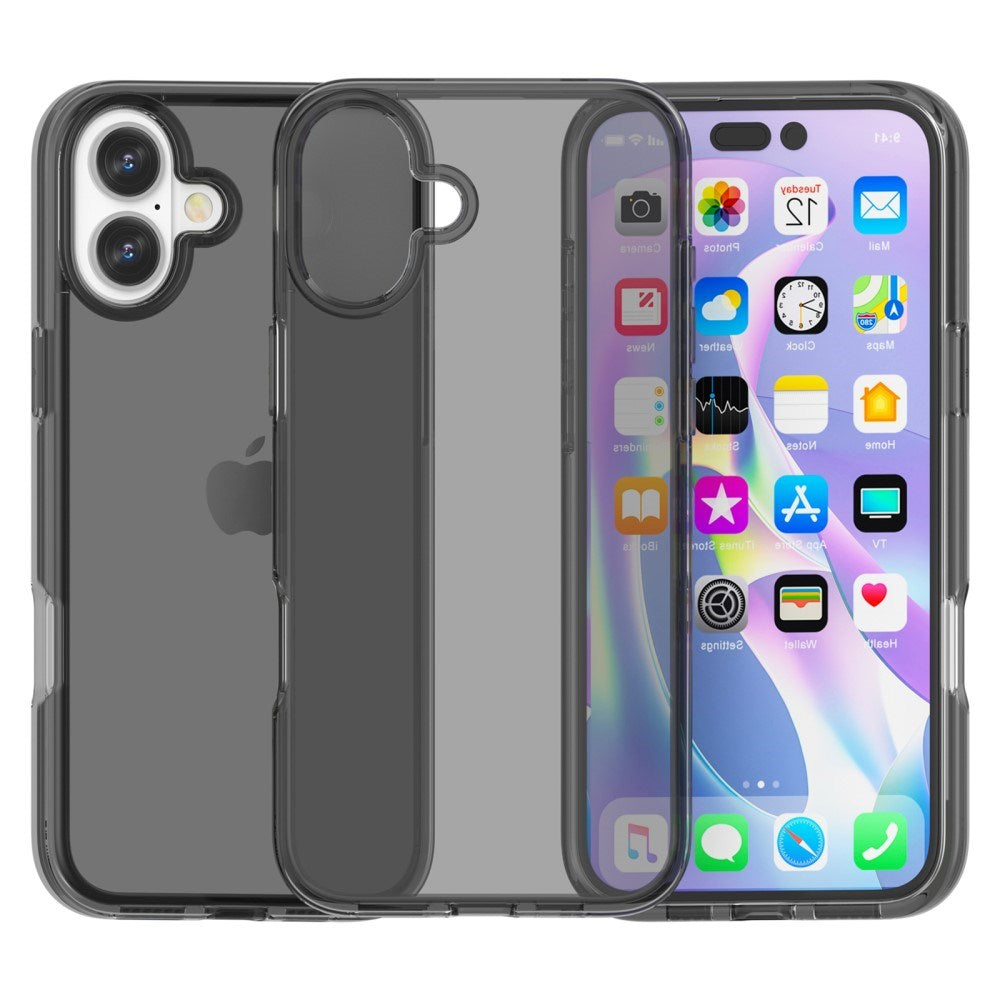 EIDERWOOD iPhone 16 Hybrid Mobil Cover - Gennemsigtig Sort