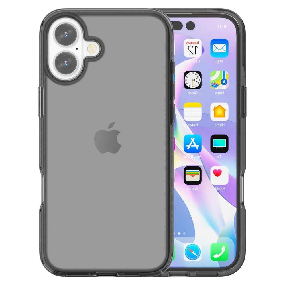 EIDERWOOD iPhone 16 Hybrid Mobil Cover - Gennemsigtig Sort