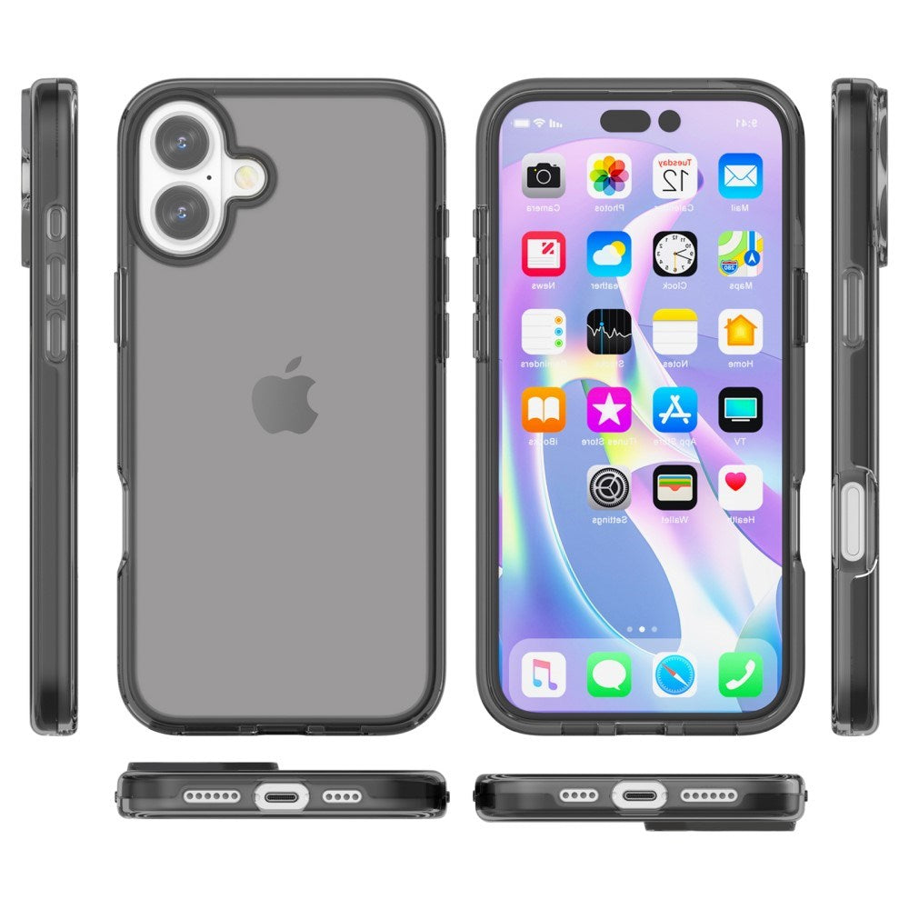 EIDERWOOD iPhone 16 Hybrid Mobil Cover - Gennemsigtig Sort