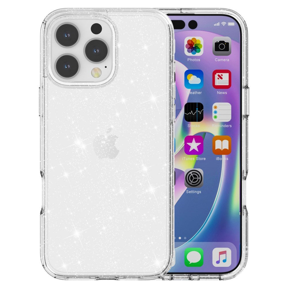 EIDERWOOD iPhone 16 Pro Max Hybrid Plastik Mobil Cover - Hvid Glitter