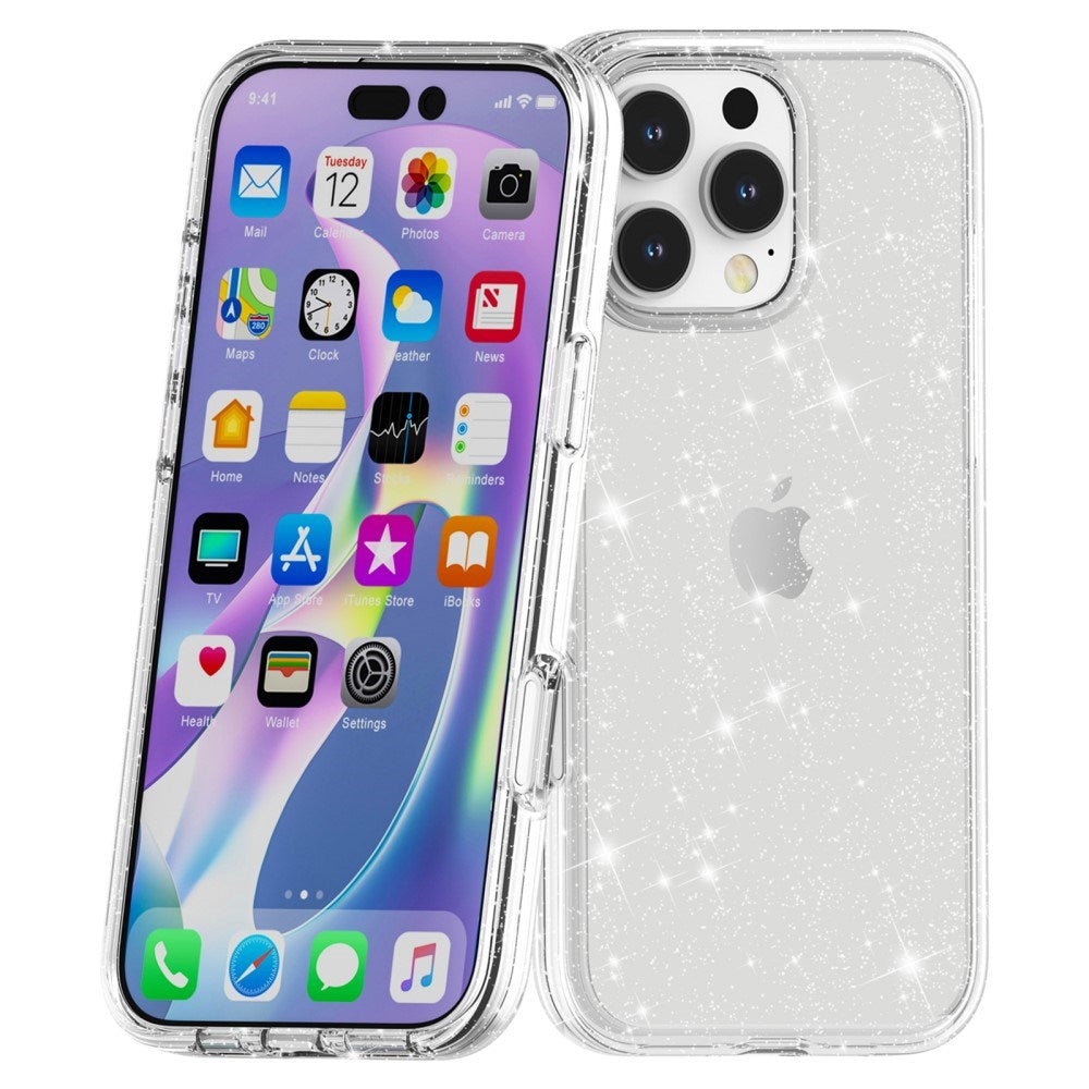 EIDERWOOD iPhone 16 Pro Max Hybrid Plastik Mobil Cover - Hvid Glitter