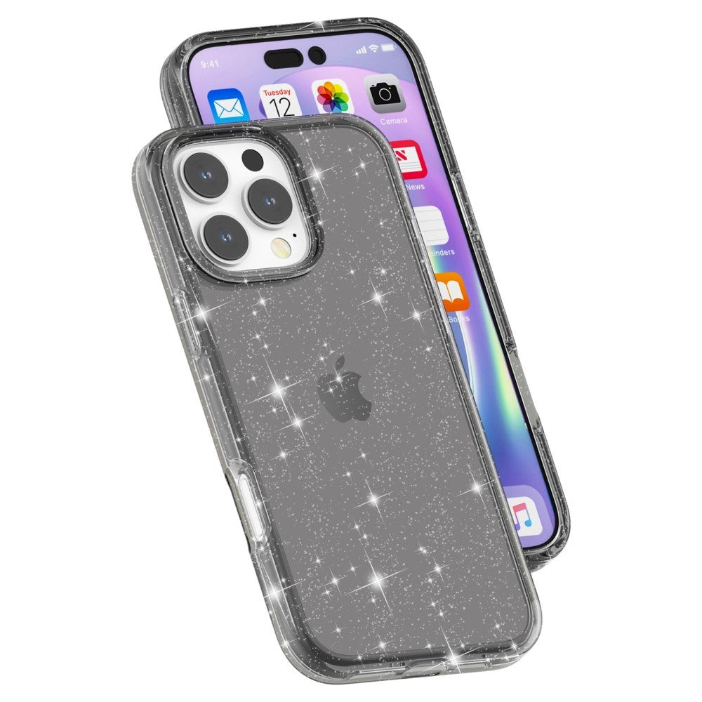 EIDERWOOD iPhone 16 Pro Max Hybrid Plastik Mobil Cover - Sort Glitter