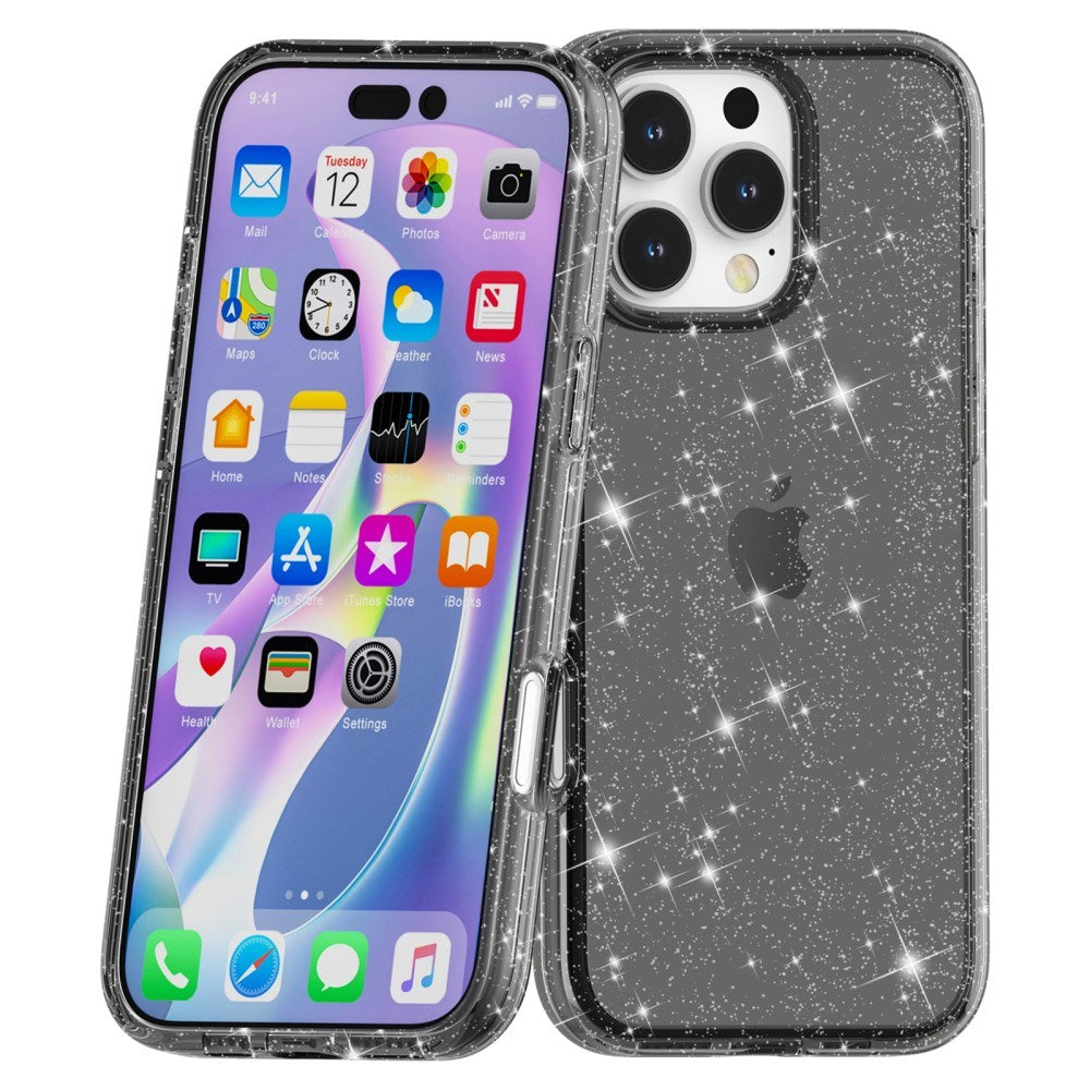 EIDERWOOD iPhone 16 Pro Max Hybrid Plastik Mobil Cover - Sort Glitter