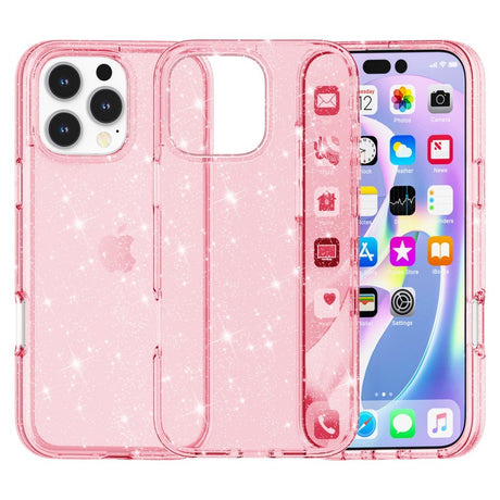 EIDERWOOD iPhone 16 Pro Hybrid Plastik Mobil Cover - Lyserød Glitter