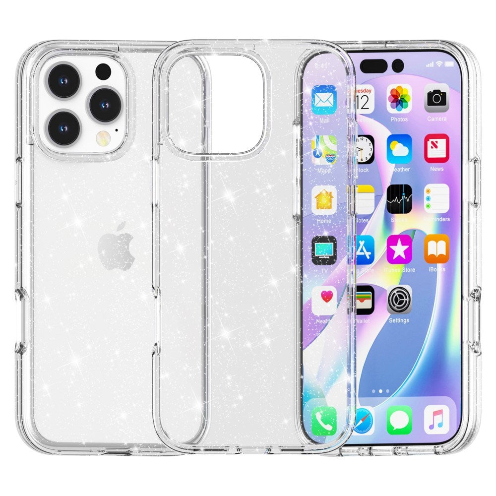 EIDERWOOD iPhone 16 Pro Hybrid Plastik Mobil Cover - Hvid Glitter