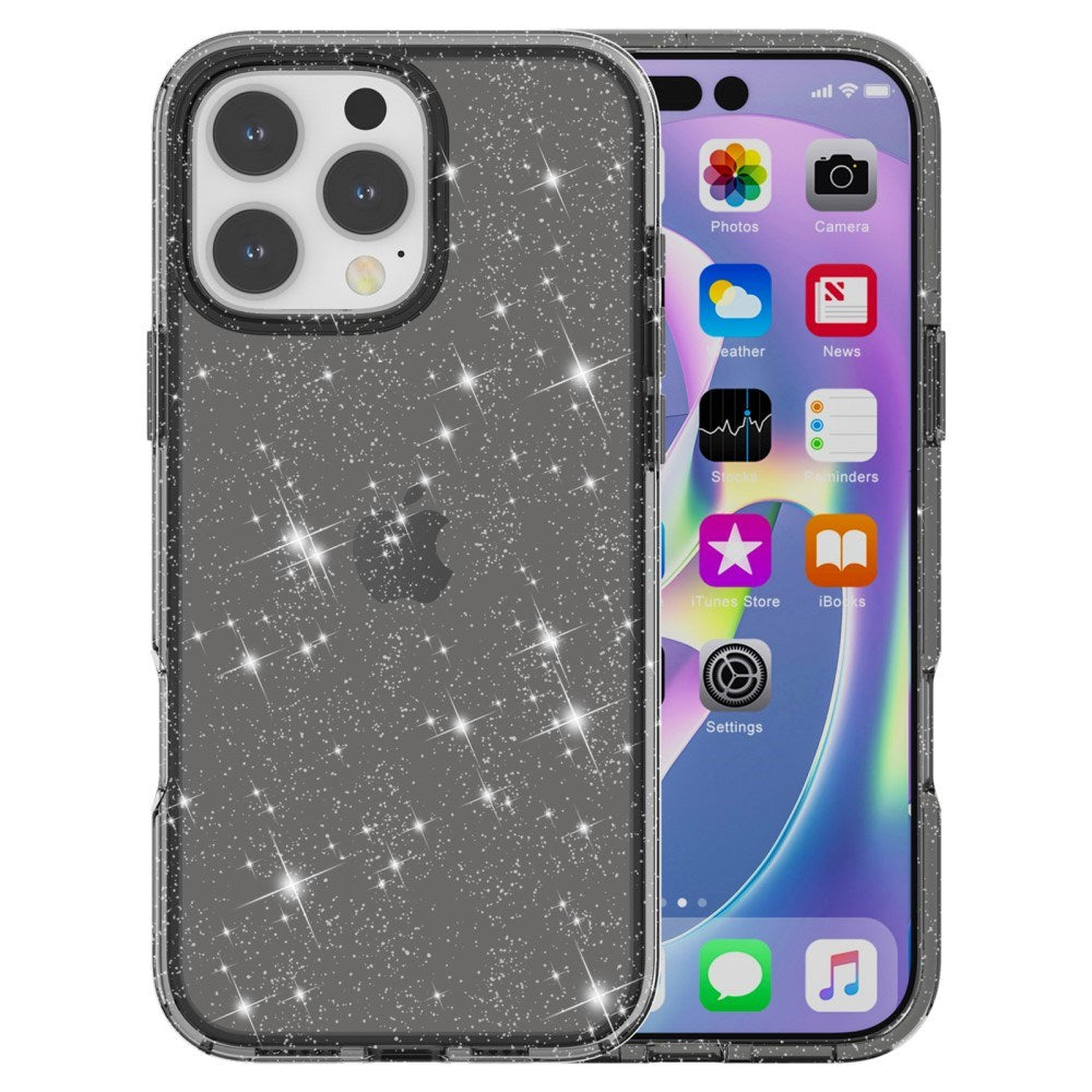 EIDERWOOD iPhone 16 Pro Hybrid Plastik Mobil Cover - Sort Glitter