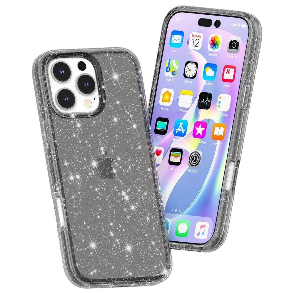 EIDERWOOD iPhone 16 Pro Hybrid Plastik Mobil Cover - Sort Glitter
