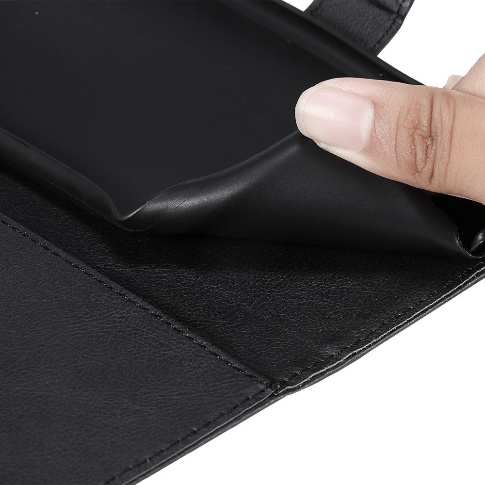 EIDERWOOD iPhone 16 Pro Kunstlæder Mobil Cover m- Pung og Strop - Sort