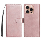 EIDERWOOD iPhone 16 Pro Kunstlæder Mobil Cover m- Pung og Strop - Rose Gold