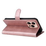 EIDERWOOD iPhone 16 Pro Kunstlæder Mobil Cover m- Pung og Strop - Rose Gold