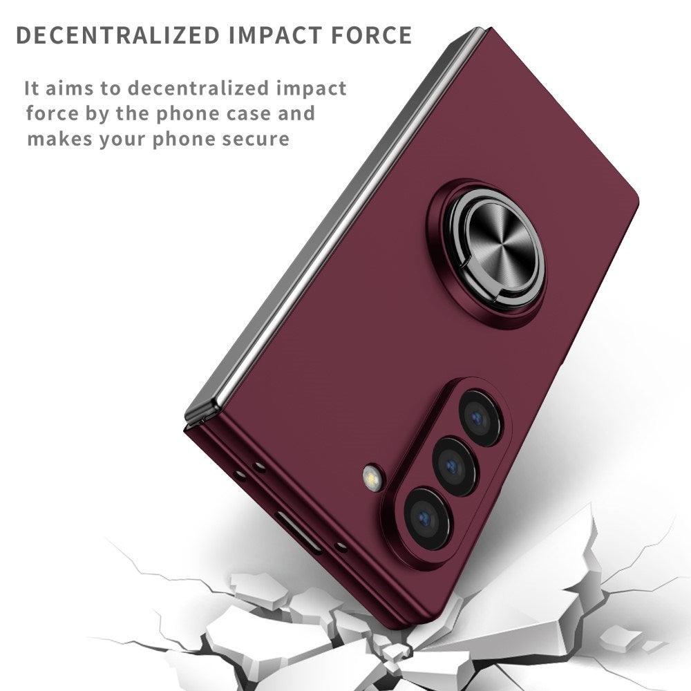 EIDERWOOD Samsung Galaxy Z Fold6 Plastik Mobil Cover m. Magnetisk Kickstand - Vinrød