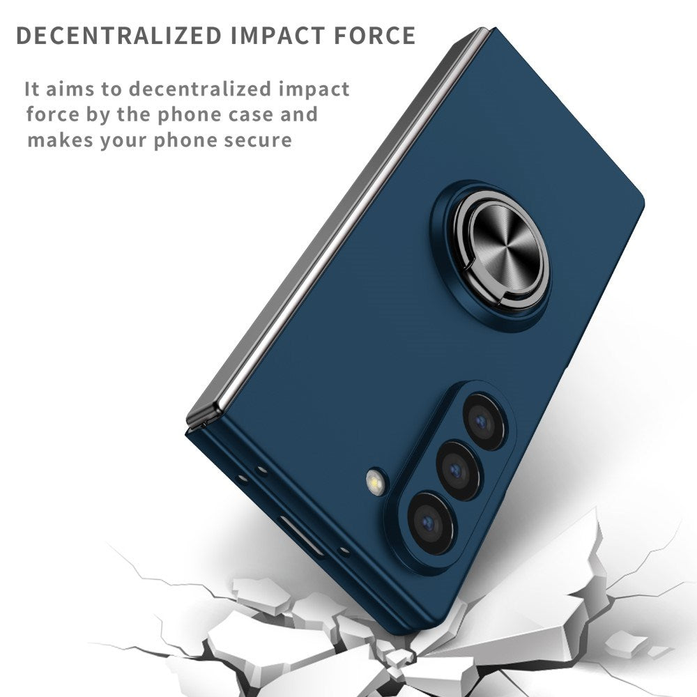 EIDERWOOD Samsung Galaxy Z Fold6 Plastik Mobil Cover m. Magnetisk Kickstand - Mørkeblå