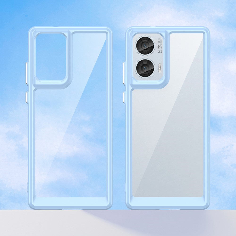 EIDERWOOD Motorola Edge 50 Fusion Hybrid Plastik Mobil Cover - Gennemsigtig / Blå