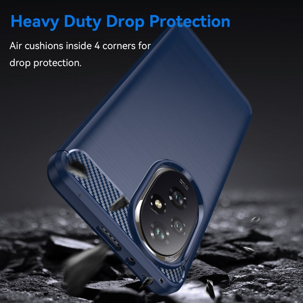 EIDERWOOD - Honor 200 Pro (5G) - Brushed Carbon Fiber Fleksibelt Plastik Cover - Blå