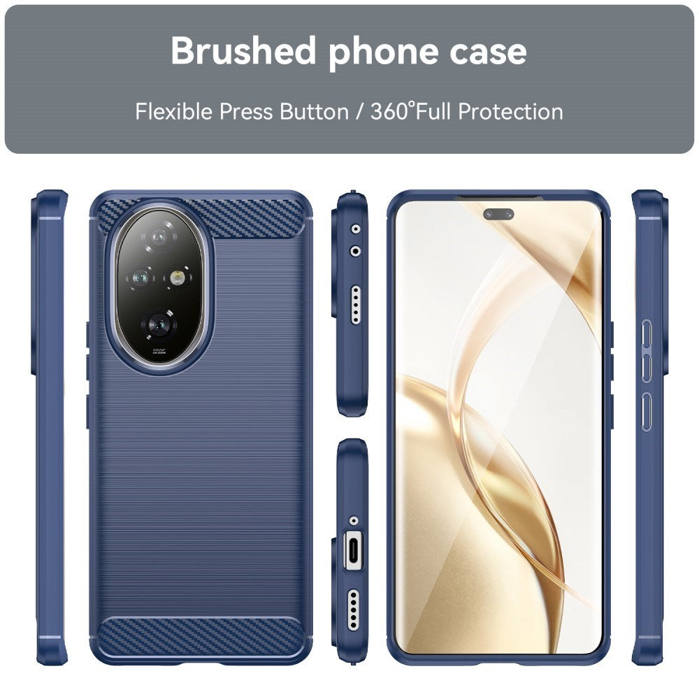EIDERWOOD - Honor 200 Pro (5G) - Brushed Carbon Fiber Fleksibelt Plastik Cover - Blå