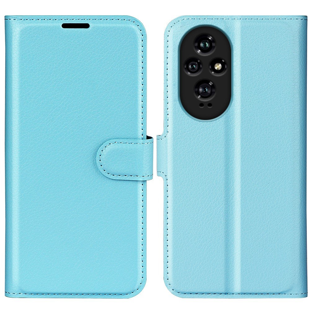 EIDERWOOD Honor 200 5G Wallet Case – Litchi Tekstur Kunstlæder Flip Cover - Blå