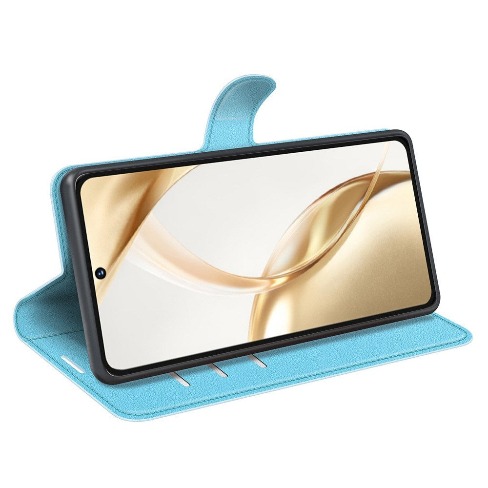 EIDERWOOD Honor 200 5G Wallet Case – Litchi Tekstur Kunstlæder Flip Cover - Blå