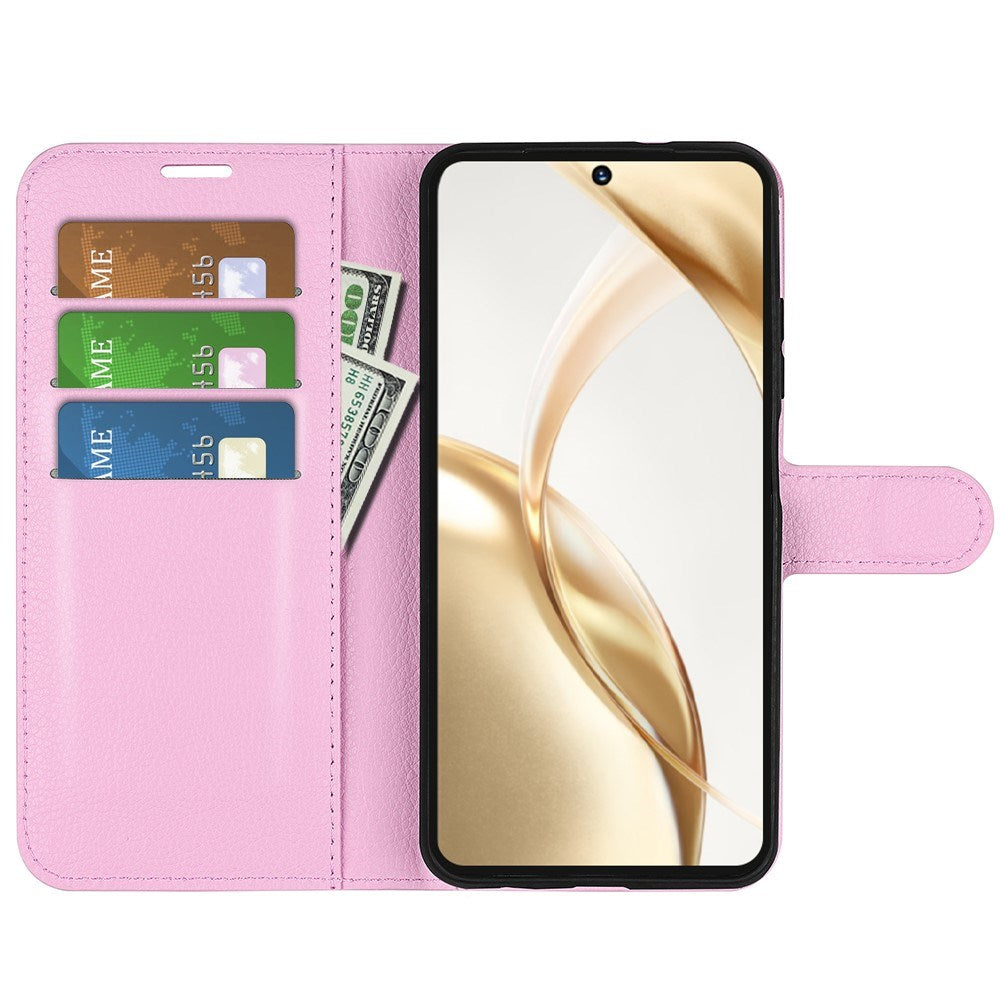 EIDERWOOD Honor 200 5G Wallet Case – Litchi Tekstur Kunstlæder Flip Cover - Pink