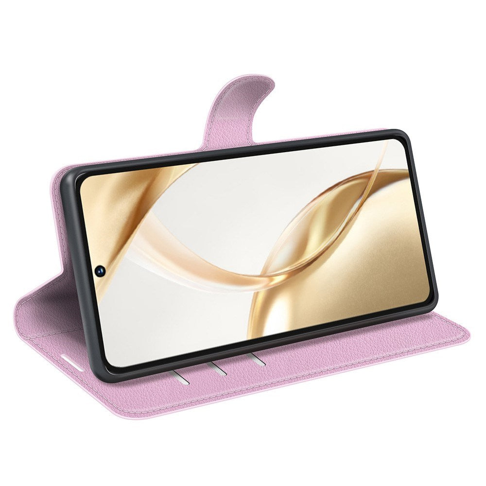 EIDERWOOD Honor 200 5G Wallet Case – Litchi Tekstur Kunstlæder Flip Cover - Pink