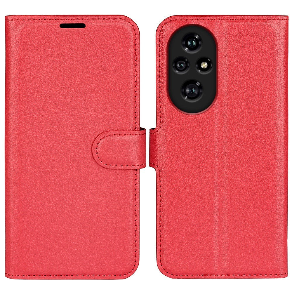 EIDERWOOD - Honor 200 Pro (5G) - Kunstlæder Flip Cover m. Kortholder & Ståfunktion - Rød