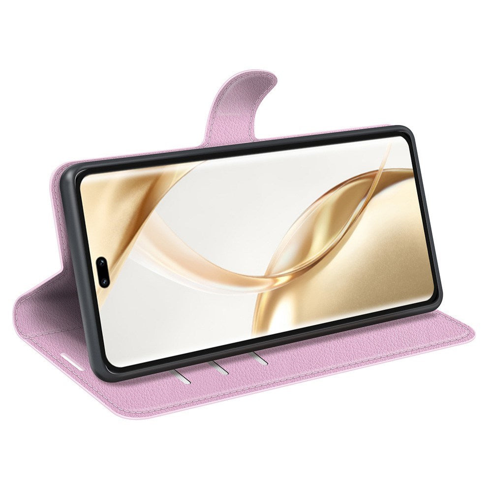 EIDERWOOD - Honor 200 Pro (5G) - Kunstlæder Flip Cover m. Kortholder & Ståfunktion - Lyserød