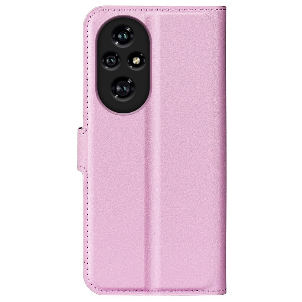 EIDERWOOD - Honor 200 Pro (5G) - Kunstlæder Flip Cover m. Kortholder & Ståfunktion - Lyserød