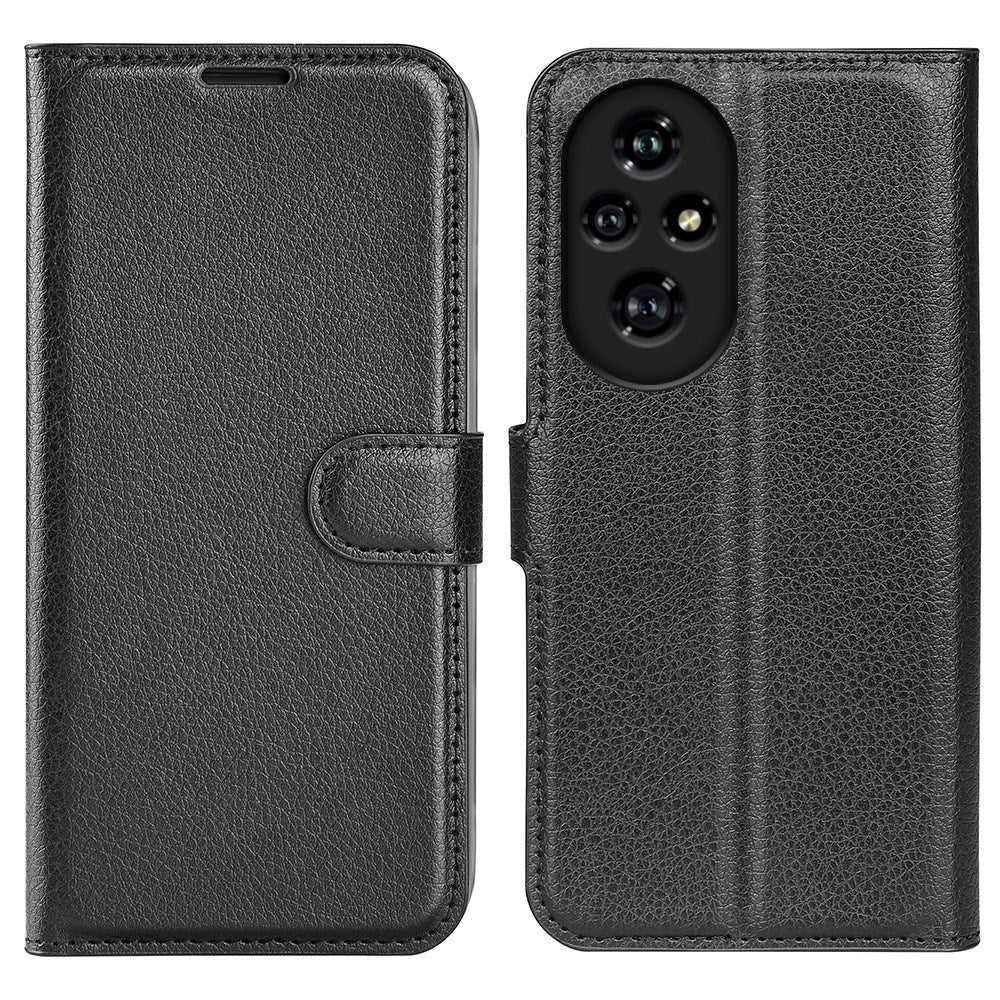 EIDERWOOD - Honor 200 Pro (5G) - Kunstlæder Flip Cover m. Kortholder & Ståfunktion - Sort