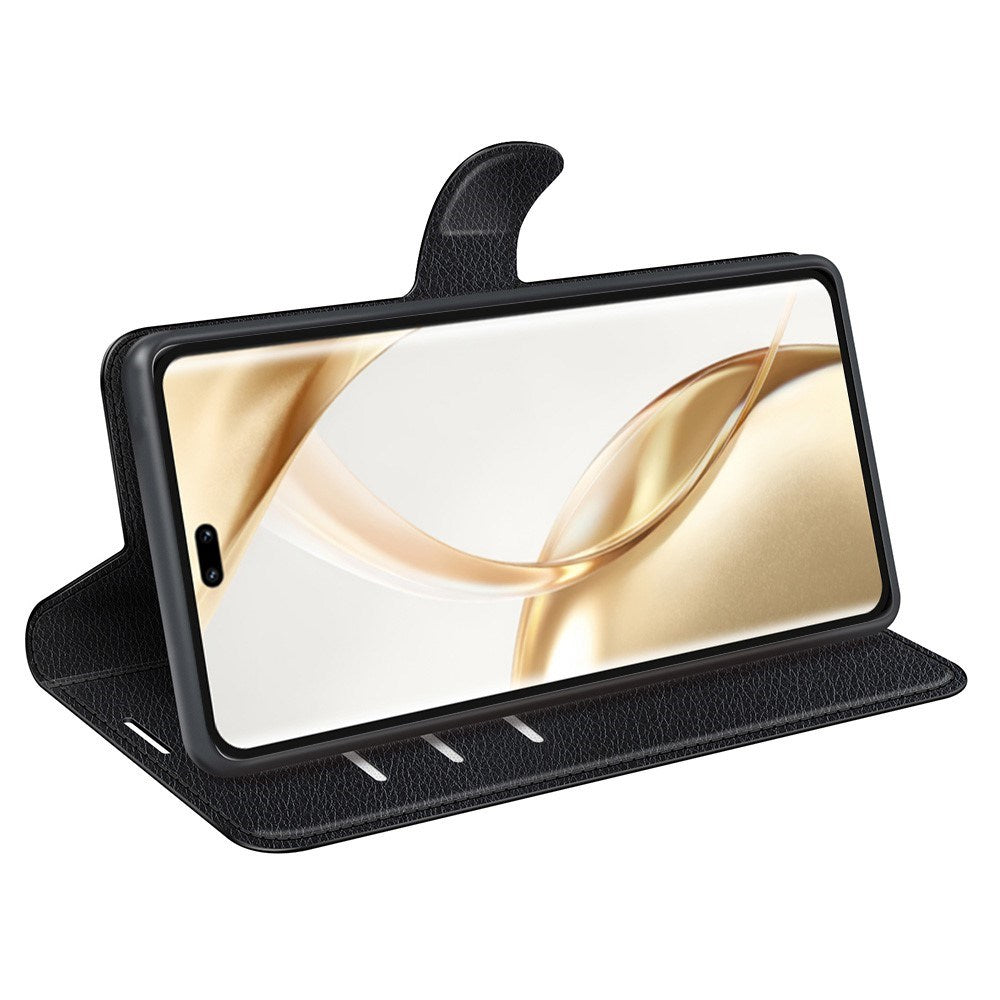 EIDERWOOD - Honor 200 Pro (5G) - Kunstlæder Flip Cover m. Kortholder & Ståfunktion - Sort