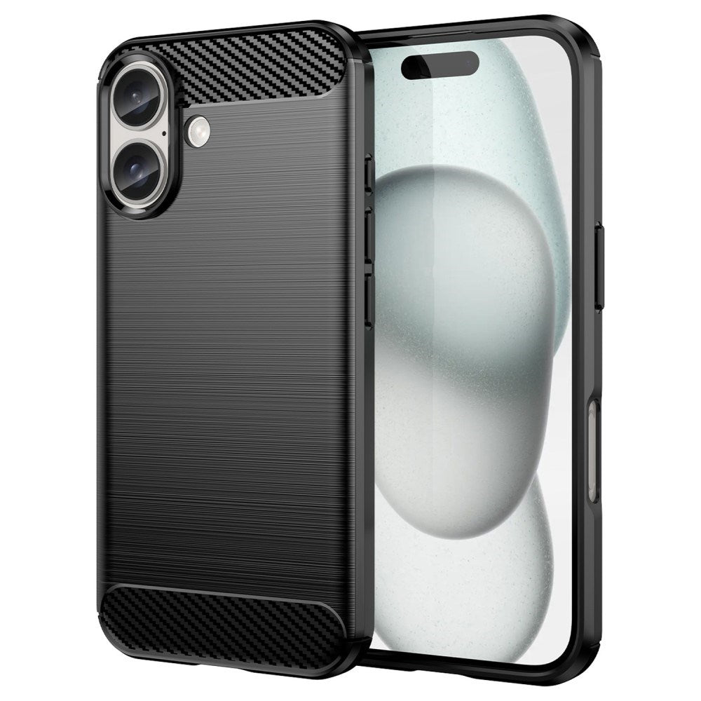 EIDERWOOD iPhone 16 Brushed Carbon Mobil Cover - Sort