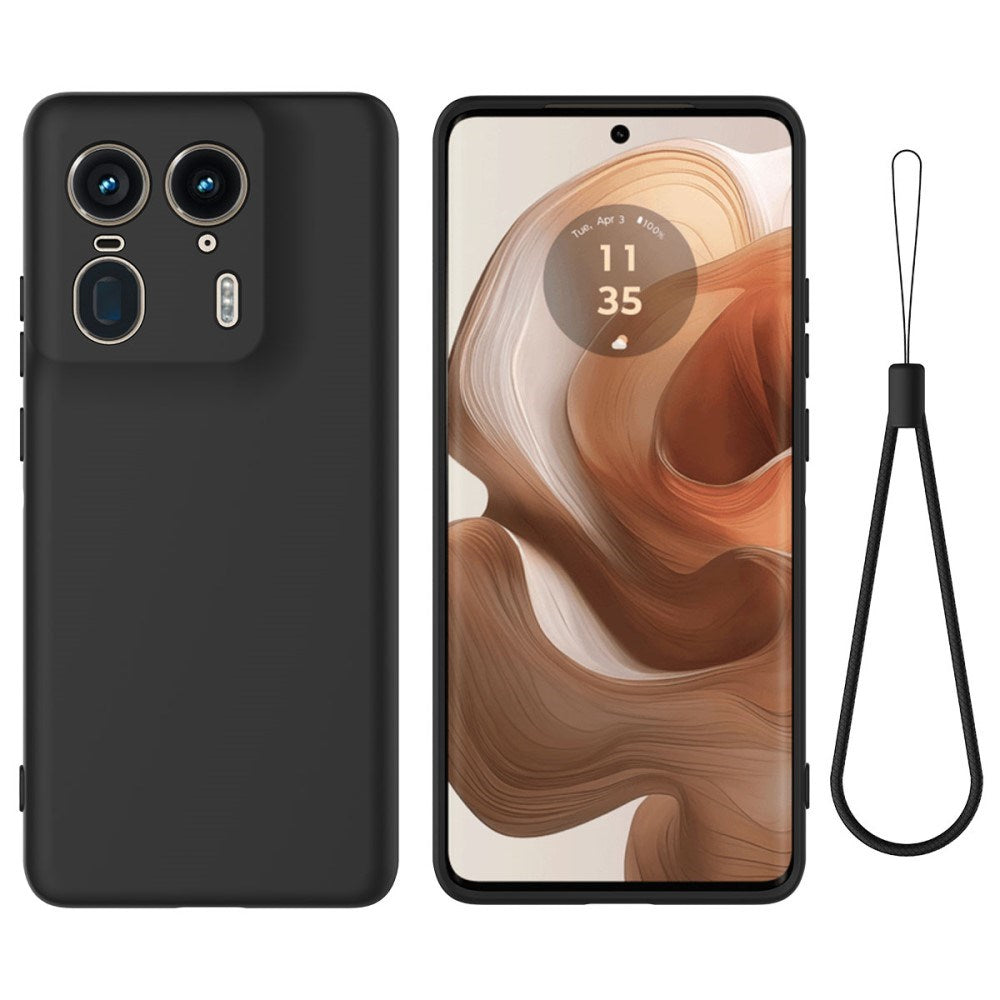 EIDERWOOD Motorola Edge 50 Ultra Liquid Silikone Mobil Cover m. Strop - Sort