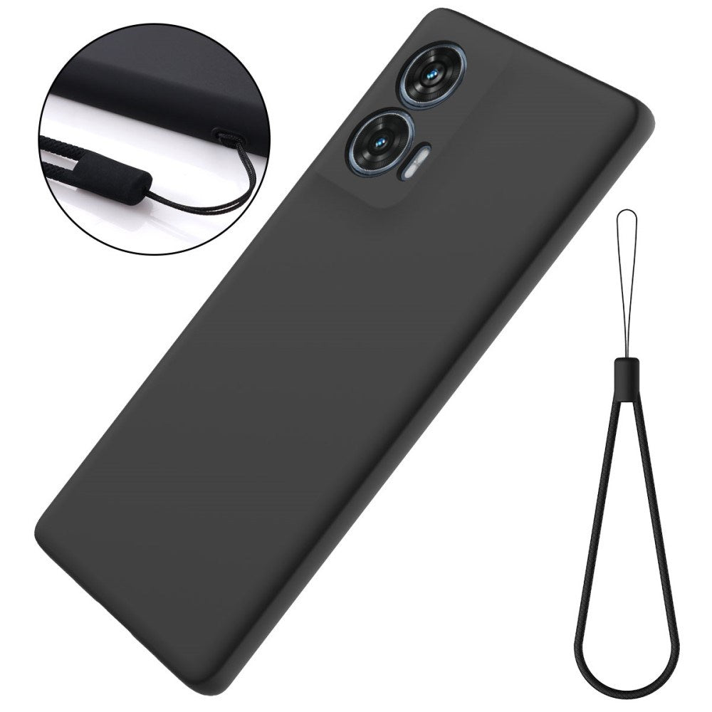 EIDERWOOD Motorola Edge 50 Fusion Liquid Silikone Mobil Cover m. Strop - Sort