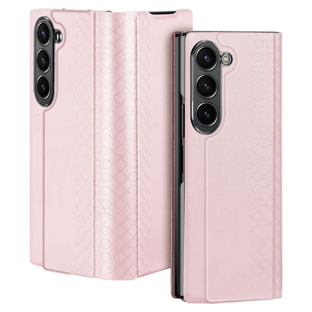 Samsung Galaxy Z Fold6 DUX DUCIS Bril Series Læder Mobil Cover - Pink