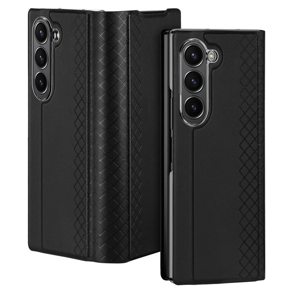 Samsung Galaxy Z Fold6 DUX DUCIS Bril Series Læder Mobil Cover - Sort