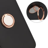 EIDERWOOD Samsung Galaxy S24 FE Fleksibelt Plastik Mobil Cover m. Magnetisk Ring Kickstand - Sort m. Rose Gold Ring