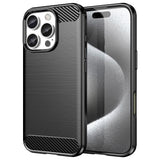 EIDERWOOD iPhone 16 Pro Brushed Carbon Mobil Cover - Sort