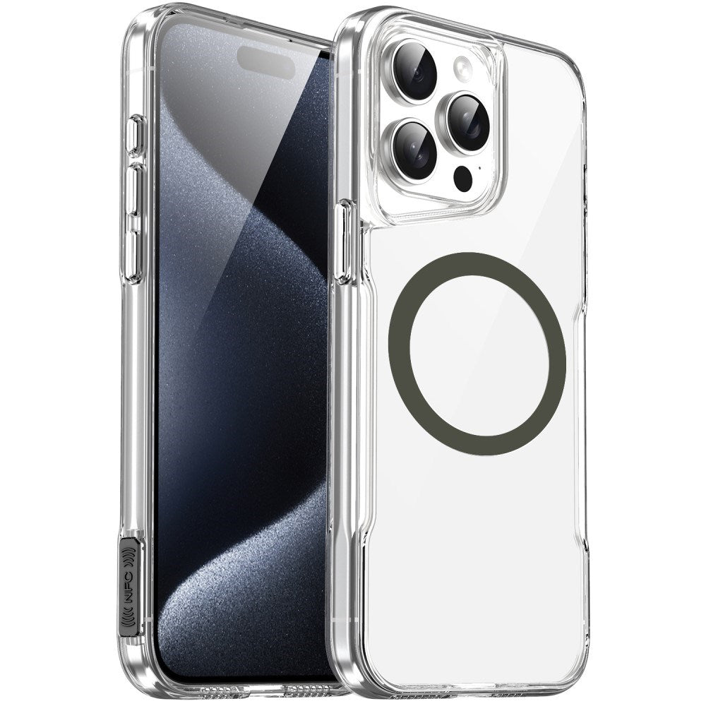 EIDERWOOD iPhone 16 Pro Hybrid Plastik Mobil Cover - MagSafe Kompatibel - Gennemsigtig / Mørkegrå