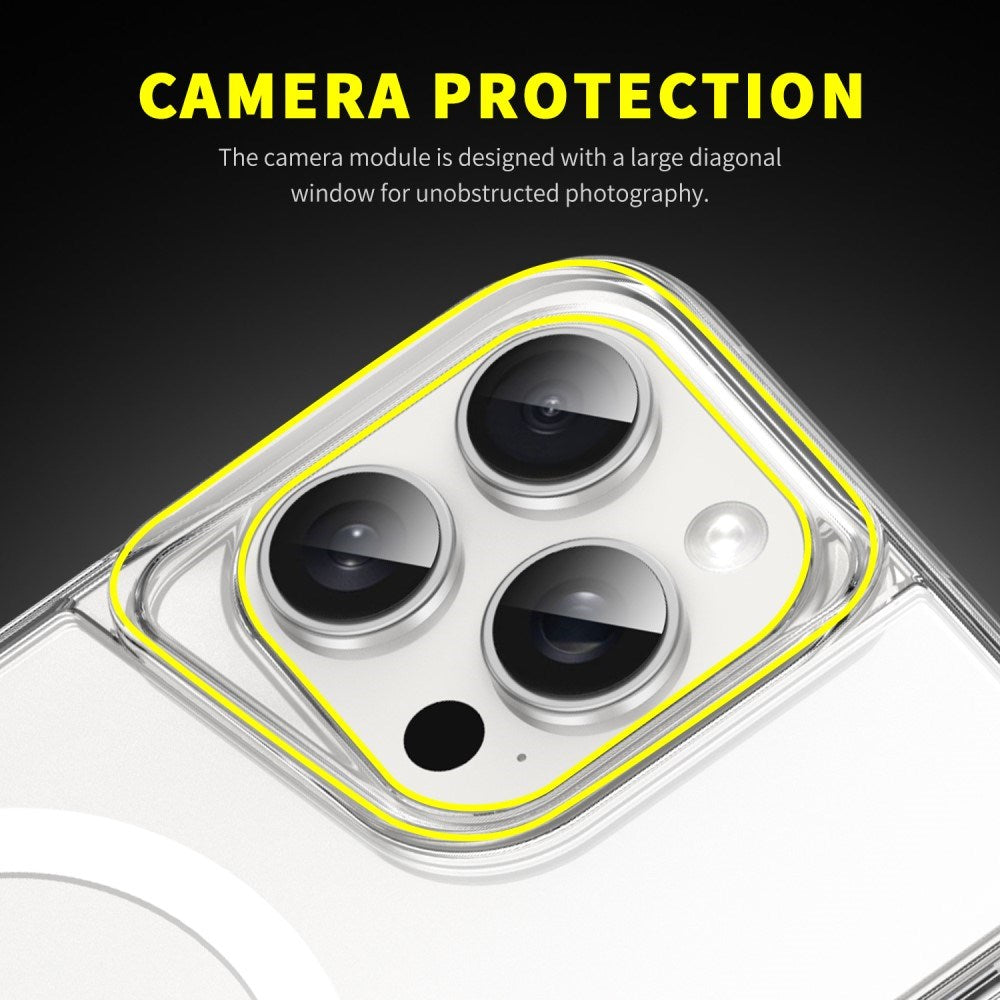 EIDERWOOD iPhone 16 Pro Hybrid Plastik Mobil Cover - MagSafe Kompatibel - Gennemsigtig / Rød