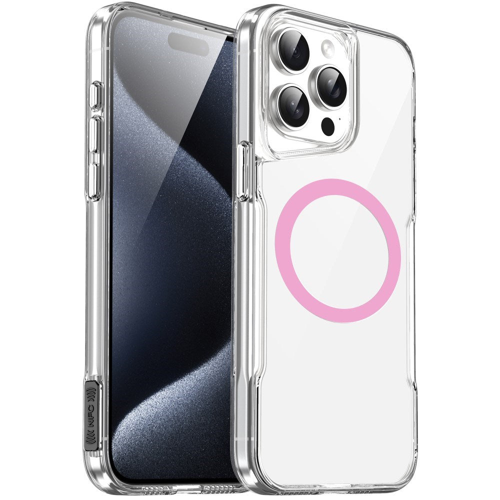 EIDERWOOD iPhone 16 Pro Hybrid Plastik Mobil Cover - MagSafe Kompatibel - Gennemsigtig / Lyserød