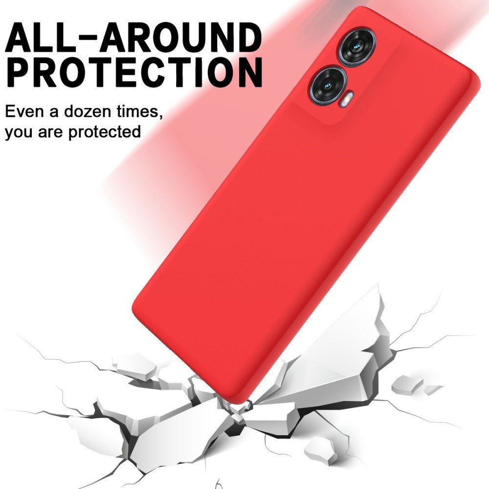 Motorola Moto G85 (5G) Liquid Silikone Mobil Cover m. Strop - Rød