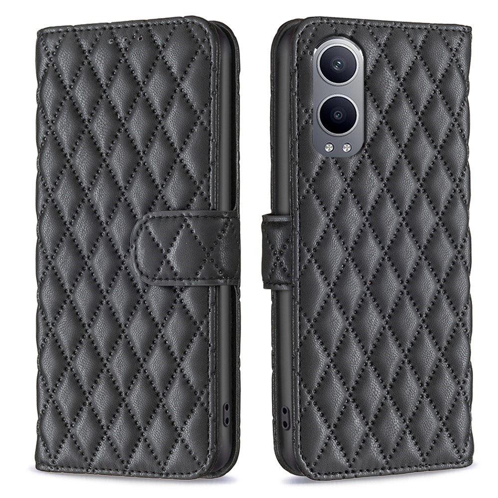 EIDERWOOD OnePlus Nord CE4 Lite (5G) Læder Mobil Cover m. Pung & Strop - Rhombus - Sort